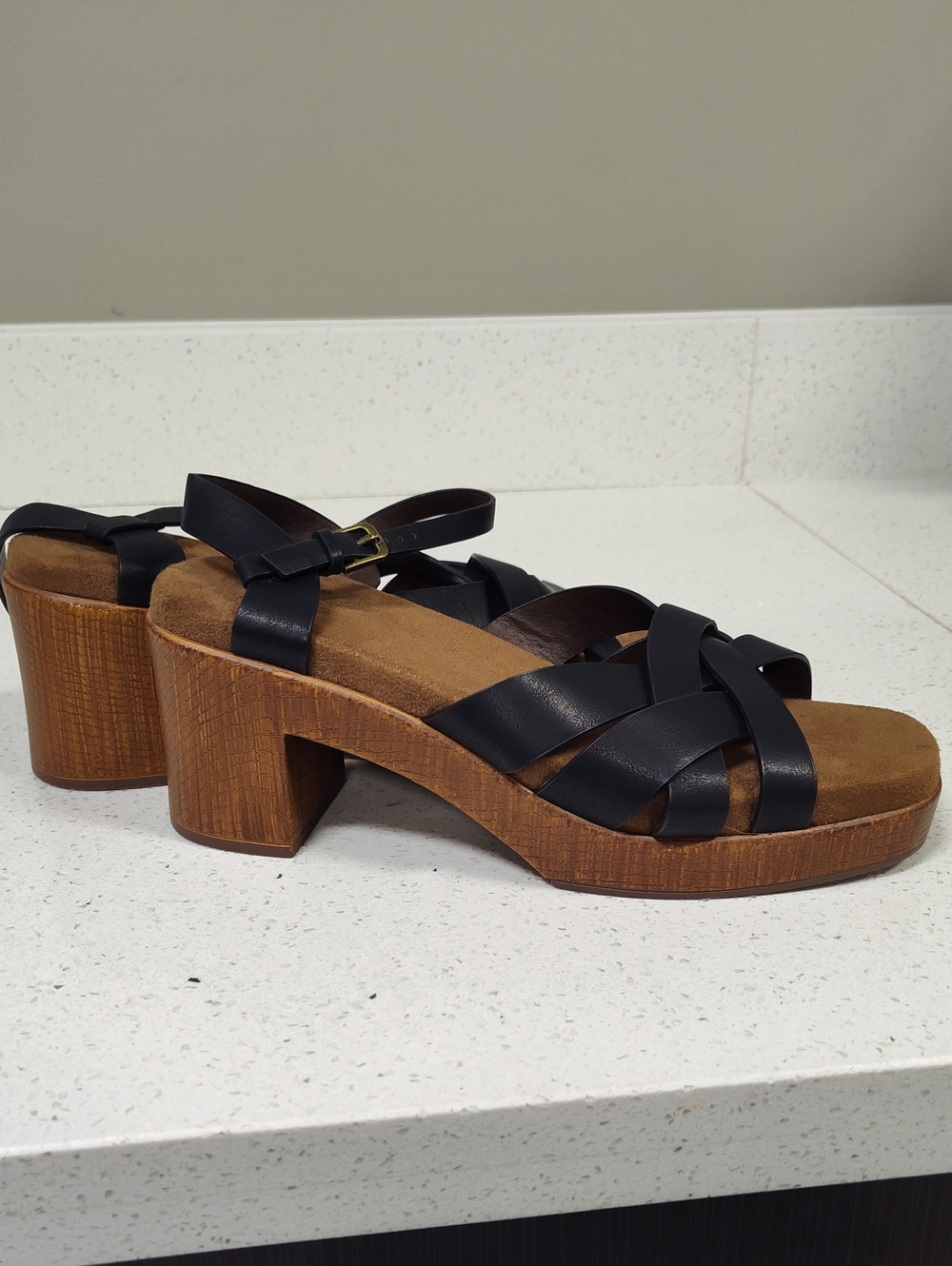 Sonoma Black Strappy Block Heel Sandals